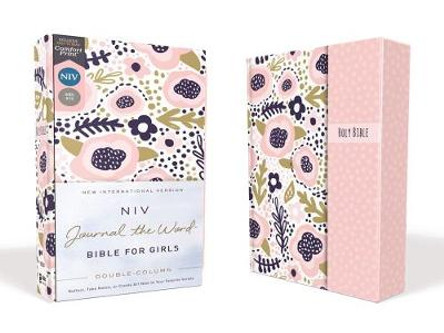 NIV, Journal the Word Bible for Girls, Double-Column, Hardcover, Pink, Magnetic Closure, Red Letter, Comfort Print: Reflect, Take Notes, or Create Art Next to Your Favorite Verses by Zondervan