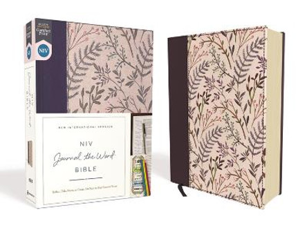 NIV, Journal the Word Bible, Cloth over Board, Pink Floral, Red Letter Edition, Comfort Print: Reflect, Take Notes, or Create Art Next to Your Favorite Verses by Zondervan