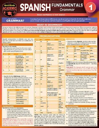 Spanish Fundamentals 1 - Grammar: A Quickstudy Laminated Reference Guide by Jennifer Murtoff
