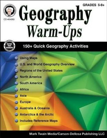 Geography Warm-Ups, Grades 5-8 by Cindy Barden