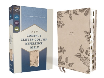 NIV, Compact Center-Column Reference Bible, Leathersoft, Stone, Red Letter, Thumb Indexed, Comfort Print by Zondervan 9780310462859