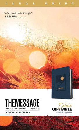 Message Deluxe Gift Bible, Large Print, Navy by Eugene H. Peterson