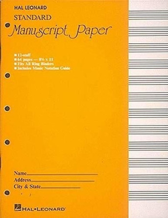 Standard Manuscript Paper ( Yellow Cover) by Hal Leonard Corp 9780881884982