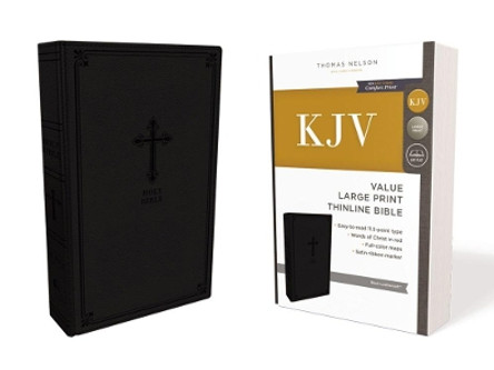 KJV, Value Thinline Bible, Large Print, Leathersoft, Black, Red Letter Edition, Comfort Print: Holy Bible, King James Version by Thomas Nelson 9780785225881