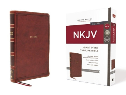 Nkjv, Thinline Bible, Giant Print, Leathersoft, Brown, Red Letter Edition, Comfort Print: Holy Bible, New King James Version by Thomas Nelson 9780785231691