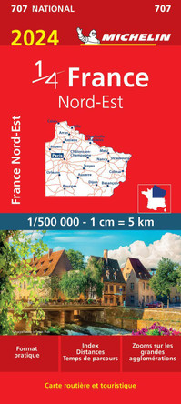 Northeastern France 2024 - Michelin National Map 707: Map by Michelin 9782067261358