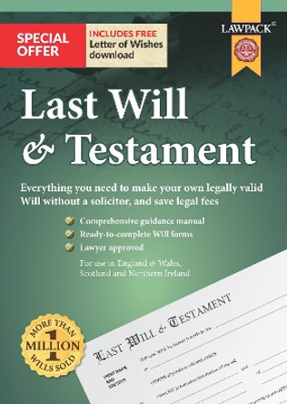Last Will & Testament Kit by Lawpack 9781910143834