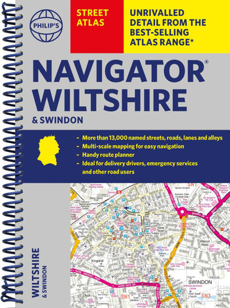 Philip's Navigator Street Atlas Wiltshire and Swindon by Philip's Maps 9781849076395
