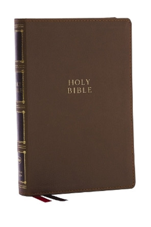 NKJV, Compact Center-Column Reference Bible, Leathersoft, Brown, Red Letter, Thumb Indexed, Comfort Print by Thomas Nelson 9781400333042