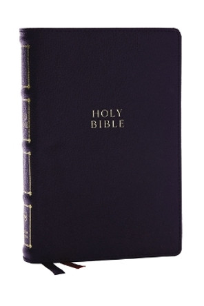 NKJV, Compact Center-Column Reference Bible, Genuine Leather, Black, Red Letter, Thumb Indexed, Comfort Print by Thomas Nelson 9781400333103