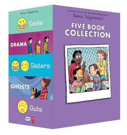 Raina Telgemeier Five Book Collection: Smile, Drama, Sisters, Ghosts, Guts by Raina Telgemeier