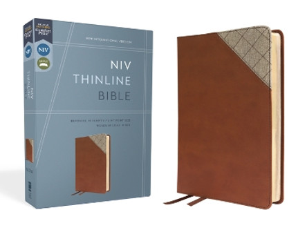 NIV, Thinline Bible, Leathersoft, Brown, Red Letter, Comfort Print by Zondervan 9780310462033
