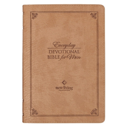 NLT Holy Bible Everyday Devotional Bible for Men New Living Translation, Vegan Leather, Tan Debossed by Christian Art Gifts 9781639524143