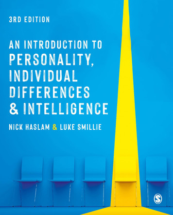 An Introduction to Personality, Individual Differences and Intelligence by Nick Haslam