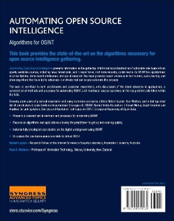 Automating Open Source Intelligence: Algorithms for OSINT by Robert Layton 9780128029169