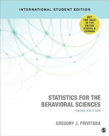 Statistics for the Behavioral Sciences by Gregory J. Privitera 9781506389882