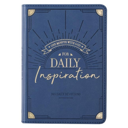 One Minute with God for Daily Inspiration Devotional, Blue Faux Leather Flexcover by Christian Art Gifts 9781642728439