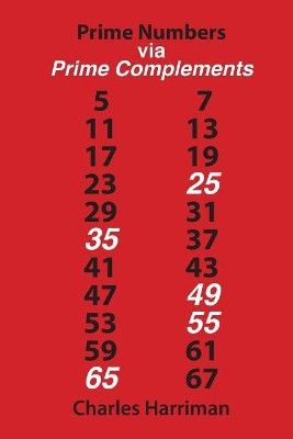 Prime Numbers via Prime Complements by Charles Harriman 9780988240810