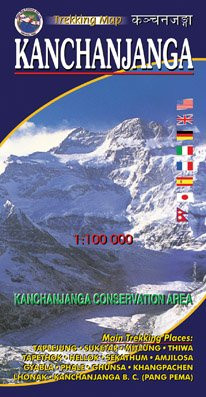 KANCHANJANGA 1:100000-map by Vajra Books 9789937818056