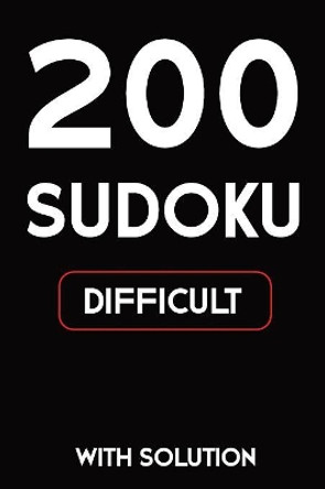 200 Sudoku difficult with solution: 9x9, Puzzle Book, 2 puzzles per page by Tewebook Sudoku Puzzle 9781079427349