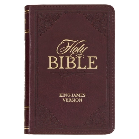 KJV Holy Bible, Mini Pocket Size, Faux Leather Red Letter Edition - Ribbon Marker, King James Version, Burgundy by Christian Art Gifts 9781642729184