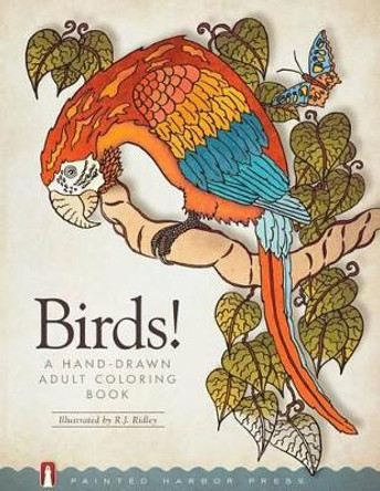 Birds!: A Hand-Drawn Adult Coloring Book by R J Ridley 9780997980509