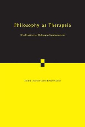 Philosophy as Therapeia by Clare Carlisle