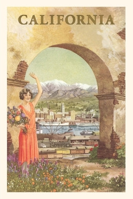 Vintage Journal California Woman Waving by Adobe Arch by Found Image Press 9781648118241