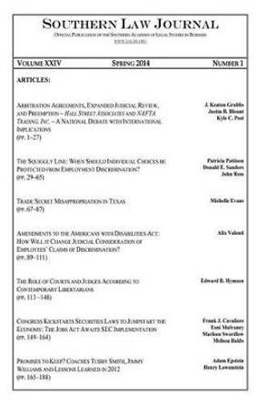 Southern Law Journal, Vol. XXIV, Spring 2014 by Salsb 9781618637321