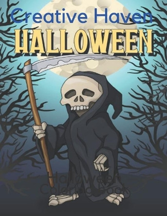 Creative Haven Halloween Coloring Books: 40 Unique Designs Jack-o-Lanterns, Witches, Haunted Houses, and many More by Mb Caballero 9798552713257