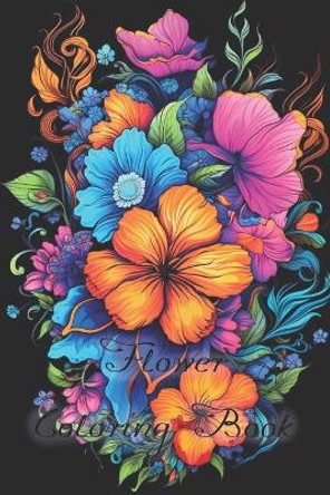 Flower Coloring Book for Adults with back background by Mel Petersen 9798394961854