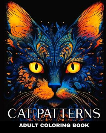 Adult Coloring Book Cat Patterns: Cat Mandala Coloring Pages on Black Background for Adults and Teens by Regina Peay 9798880589173