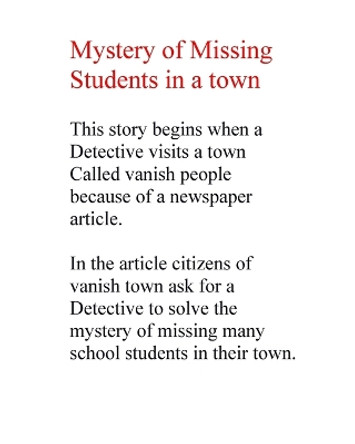 Mystery of Missing Students In a Town by Manish Goyal 9798211694279