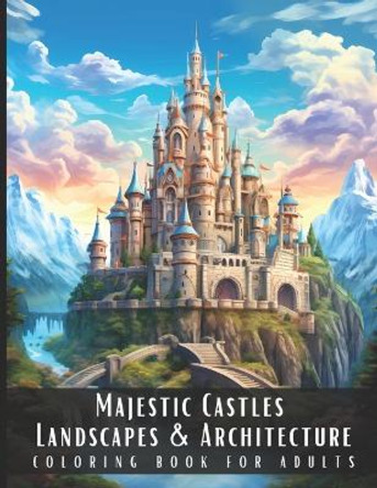 Majestic Castles Landscapes & Architecture Coloring Book for Adults: Beautiful Nature Landscapes Sceneries and Foreign Buildings Coloring Book for Adults, Perfect for Stress Relief and Relaxation - 50 Coloring Pages by Artful Palette 9798867868727