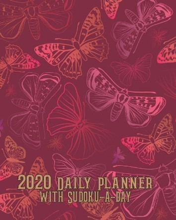 2020 Daily Planner with Sudoku a Day: Red Pink Butterflies Planning by Day Calendar Jan-Dec 2020 by Flower Petal Planners 9781698182261