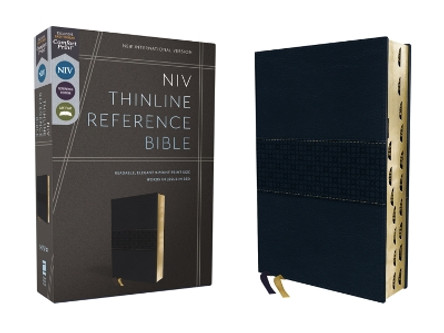 NIV, Thinline Reference Bible, Leathersoft, Navy, Red Letter, Thumb Indexed, Comfort Print by Zondervan 9780310462743