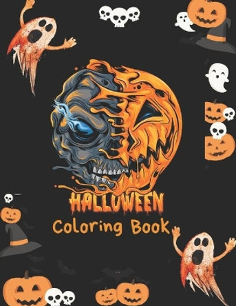 Halloween Coloring Book: Cute kids Halloween coloring book featuring more than 60 illustrated Halloween designs for hours of coloring fun! 8.5 by 11 inch pages by Yardan Vonnegut 9798680309858