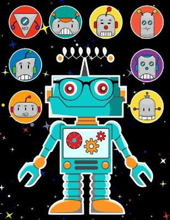 Robots Sticker Album 2 for Boys: 100 Plus Pages for Permanent Sticker Collection, Activity Book for Boys - 8.5 by 11 by Fat Dog Journals 9781975982850