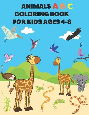 Animals Abc Coloring Book for Kids Ages 4-8: Fun Activity Book of Educational Coloring Pages of Cute Animals Letter A to Z for Boys and Girls, Preschool and Kindergarten by Qestro Restro 9798581508916