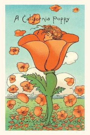 The Vintage Journal Illustration of California Poppy Person by Found Image Press 9781648116834