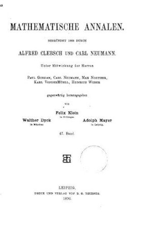 Mathematische Annalen by Alfred Clebsch 9781530691173