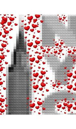 NYC Valentine's red hearts lego stye blank creaive journal by Sir Michael Huhn 9781714284603
