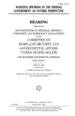 Wasteful Spending in the Federal Government: An Outside Perspective by Professor United States Congress 9781981319534