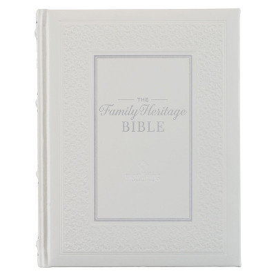 NLT Family Heritage Bible, Large Print Family Devotional Bible for Study, New Living Translation Holy Bible Faux Leather Hardcover, Additional Interactive Content, White by Christian Art Gifts 9781639522286