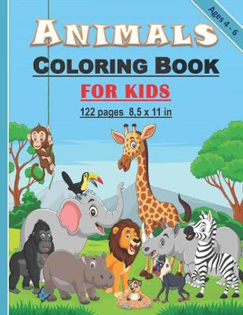 Animals Coloring Book for Kids: 120 amazing drawings of cute animals for coloring book for kids, both boys and girls between 4 and 6 years old: 122 pages and 8,5x11 in . Perfect gift for kids/children. by Tamoh Art Publishing 9798691706172