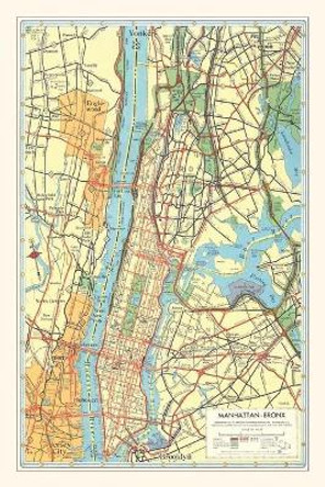 Vintage Journal Map of Manhattan and Bronx, New York by Found Image Press 9781680819861