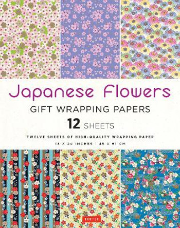 Japanese Flowers Gift Wrapping Papers - 12 sheets: 18 x 24 inch (45 x 61 cm) Wrapping Paper Tuttle Studio 9780804857321