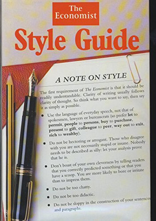 &quot;Economist&quot; Style Guide by The Economist 9780091746162 [USED COPY]