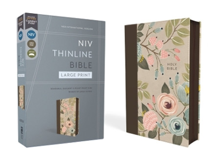 NIV, Thinline Bible, Large Print, Leathersoft, Floral, Zippered, Red Letter, Comfort Print by Zondervan 9780310465034