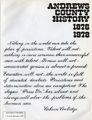 Andrews County History by Promote Andrews 9780359225514
